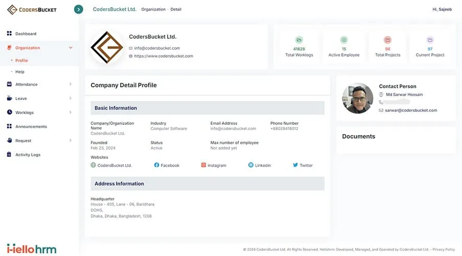 imgi 5 Organization Management hellohrm hr management
